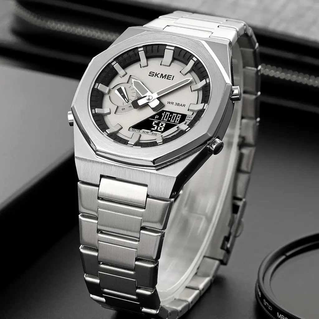 Наручний годинник чоловічий 1816SIBK Silver-Black Skmei acs0030570 - фото 4