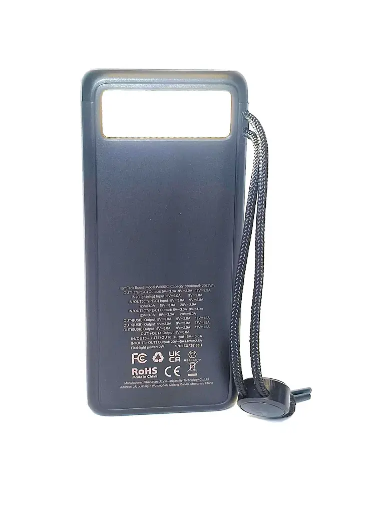 Павербанк Veger Tank Boost 56000mAh 207Wh PD 130W, Type-C (20V/5A), QC 3.0, PPS, 3×USB, ліхтарик - фото 2