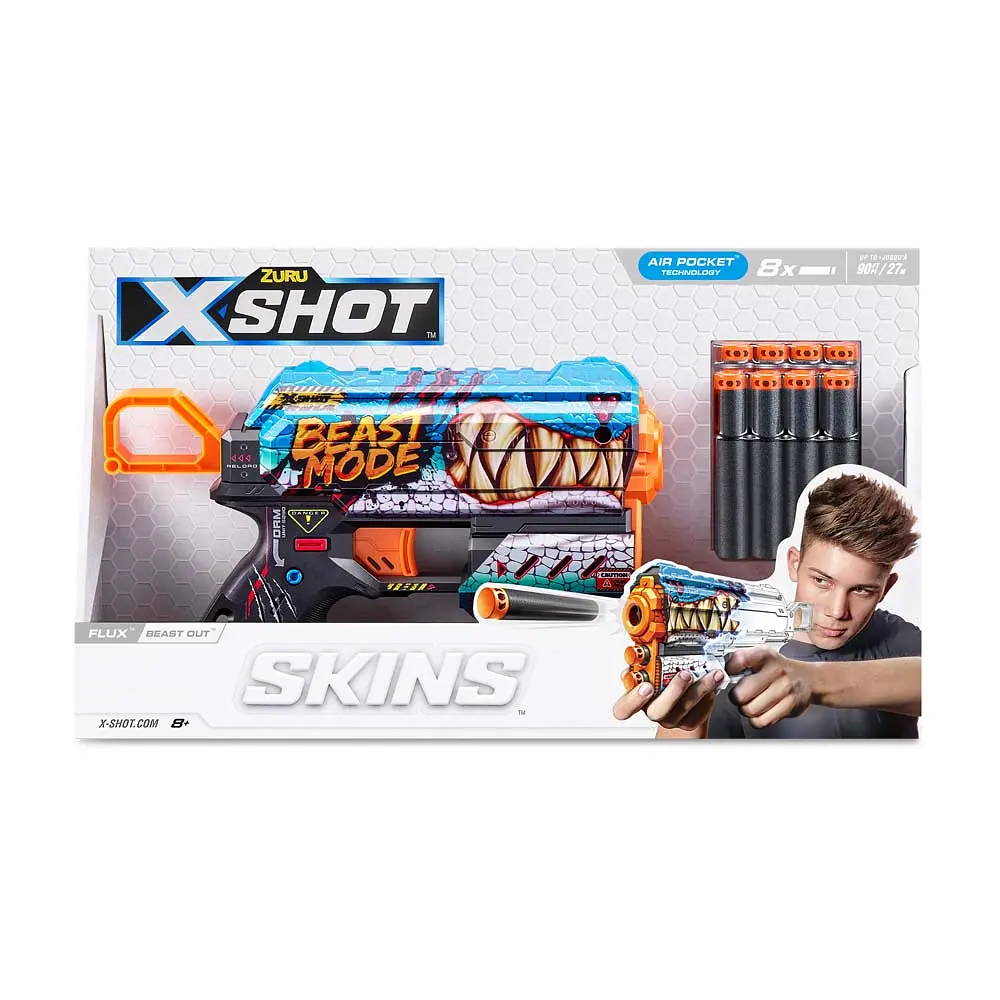 Швидкострільний бластер Zuru X-Shot Skins Flux Beast Out 8 патронів (36516L) - фото 3