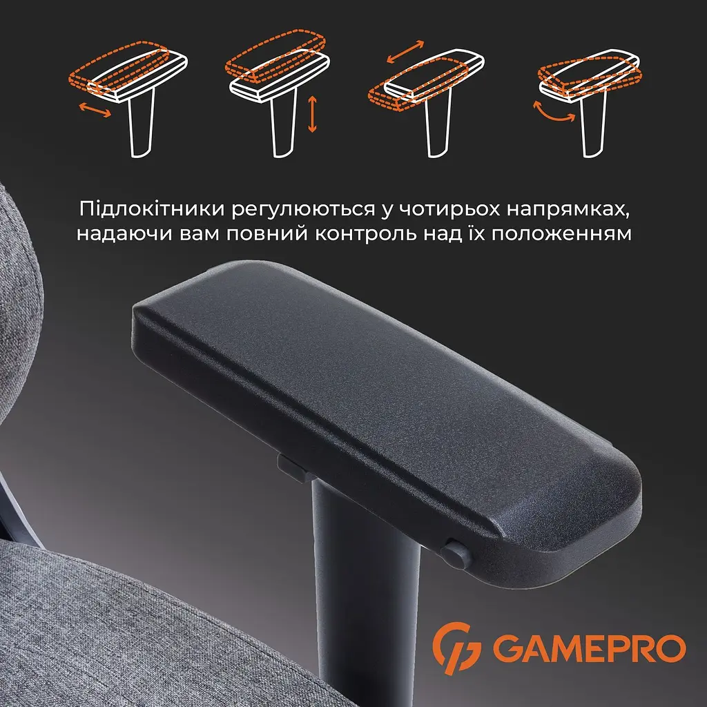 Ігрове крісло GamePro Size L Fabric Dark Grey (FGC750DG) - фото 17