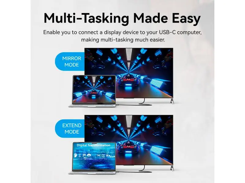 Кабель Vention USB Type-C to HDMI 2m Black (CRIBH) - фото 4