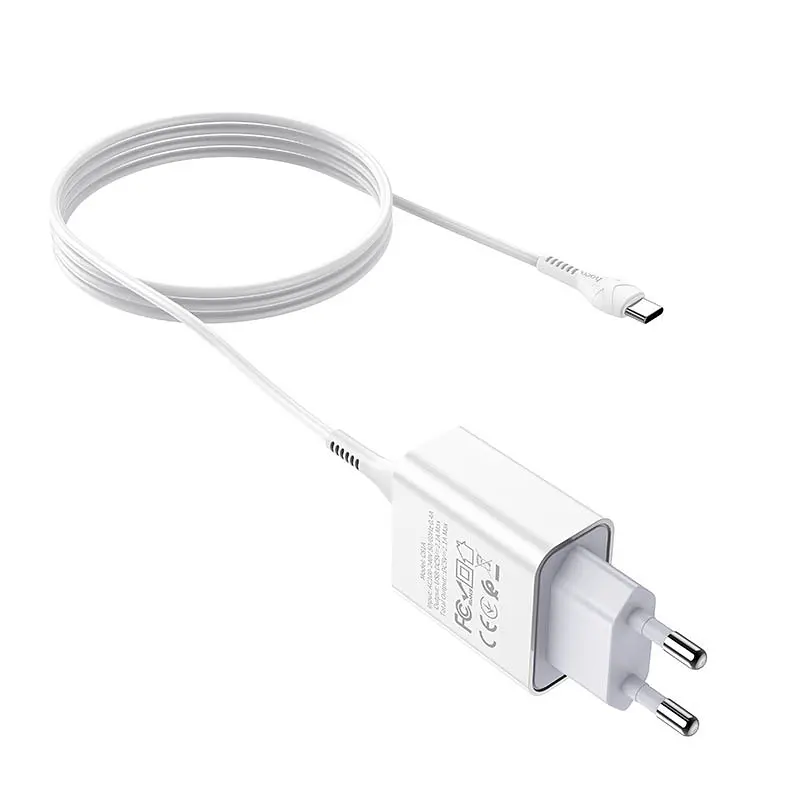 МЗП Hoco C81A Asombroso 2.1A (1USB-A) + кабель USB to Type-C Білий - фото 4
