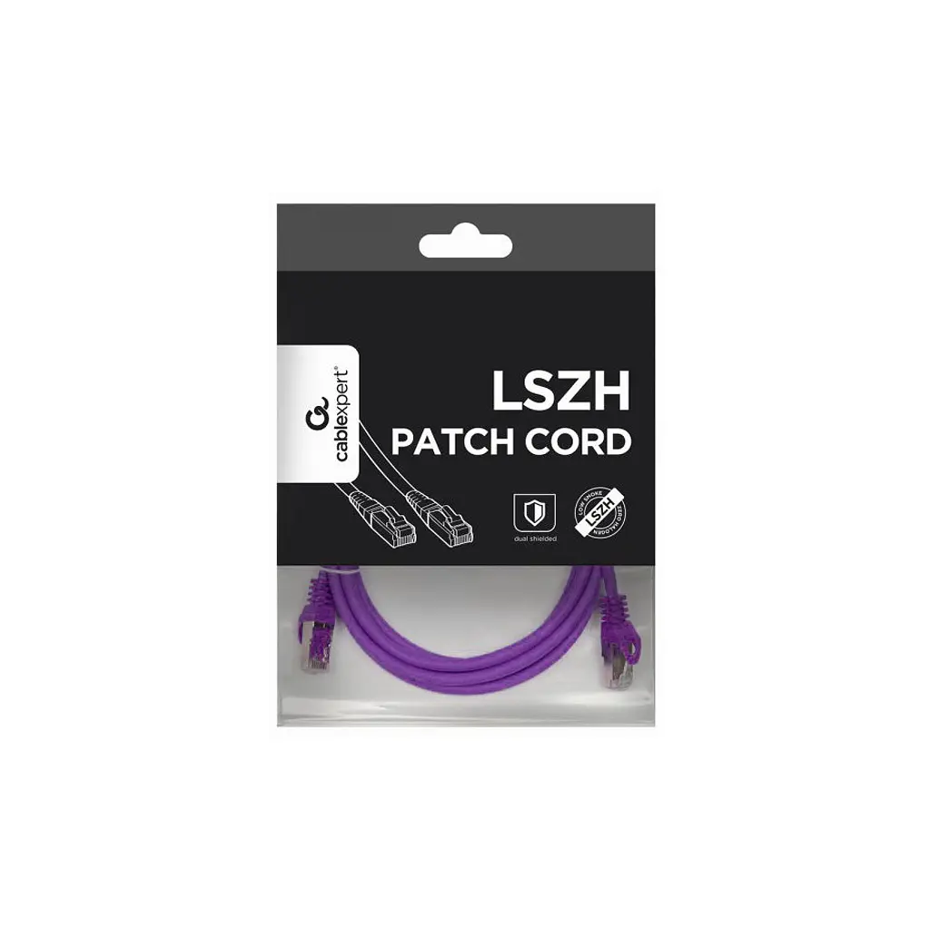 Патч-корд 5м S/FTP Cat 6A CU LSZH violet Cablexpert (PP6A-LSZHCU-V-5M) - фото 4