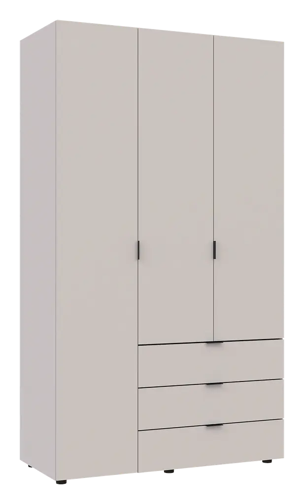 Шафа для одягу Doros Гелар Кашемір 3 ДСП 116.2х49.5х203.4 (80737633) - фото 2