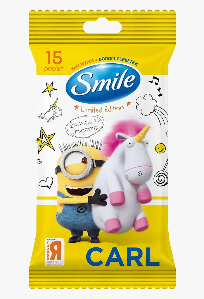 Серветка SMILE волога "Minions" MIX limited edition, 15шт. - фото 2
