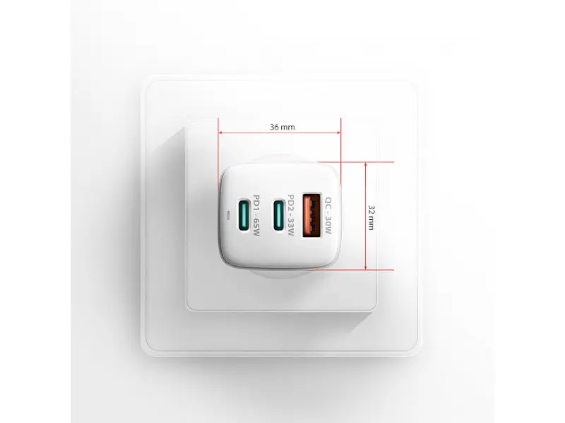 Мережевий зарядний пристрій AXAGON 65 W White (ACU-DPQ65W) - фото 7