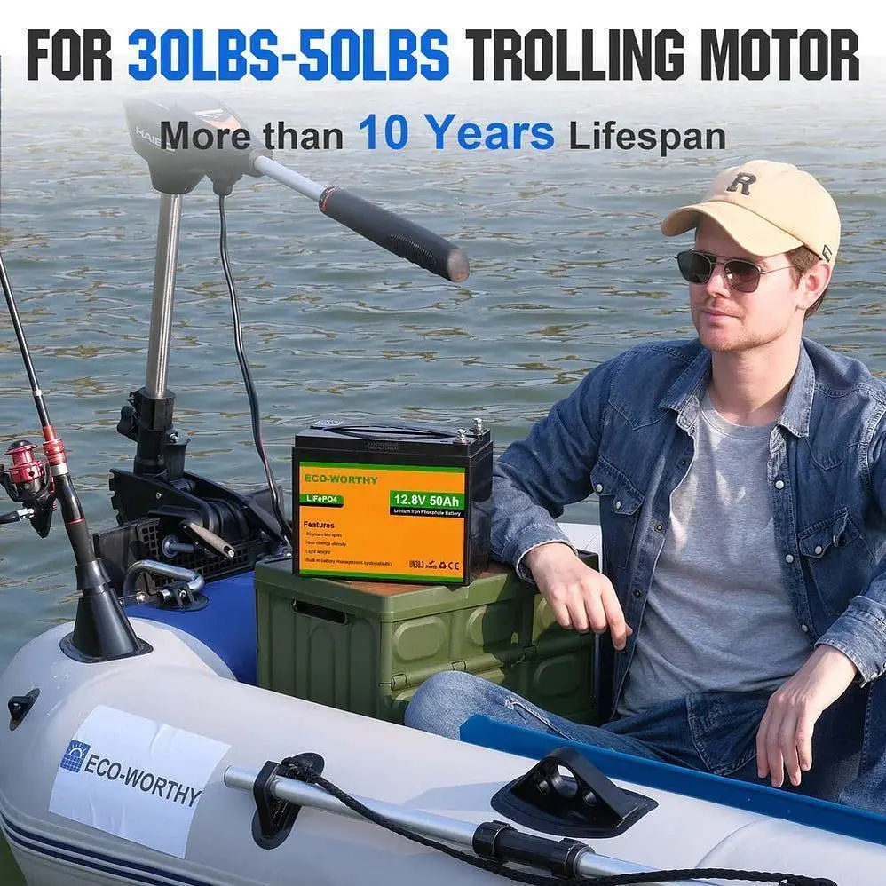 Акумулятор Eco-Worthy LiFePO4 12V (12.8V/50Ah/640Wh) (Eco-Worthy-1250) [164620] - фото 9