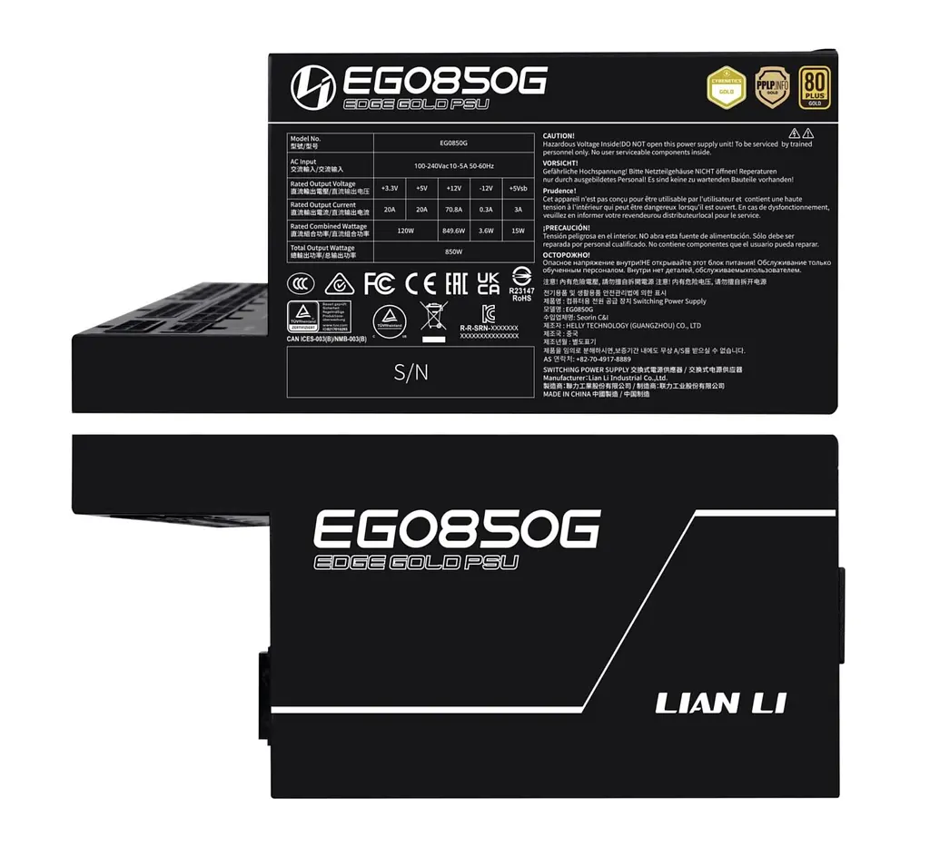 Блок живлення Lian Li Edge Gold 850W Black (G9P.EG0850G.B000.EU) - фото 4