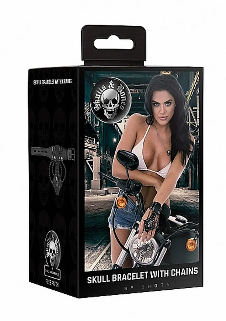 Браслет Skulls and Bones - Bracelet with Skulls and Chains - Black Ouch! 36-OU307BLK 98975 - фото 4