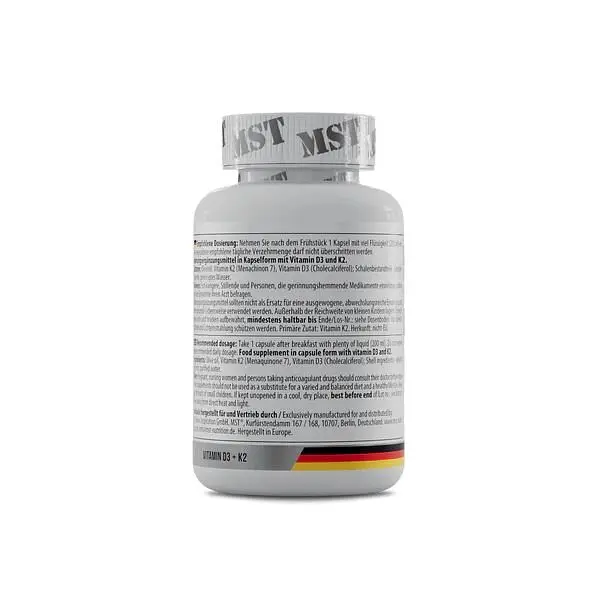 Вітамін D3 та K2 MST Nutrition Vitamin D3 + K2 MK7, 120 капсул - фото 3