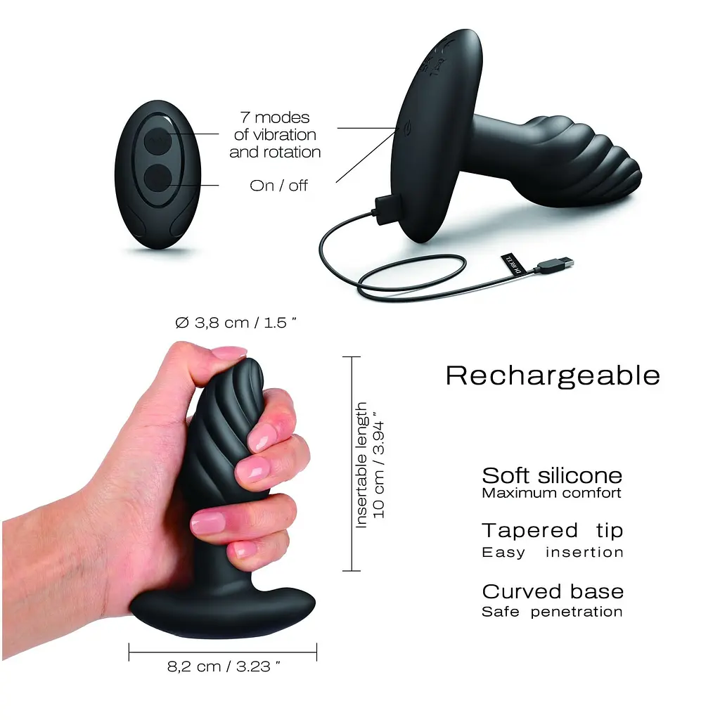 Анальна пробка з вібрацією та перловим масажем Dorcel Spin Plug Dorcel SO9019 97577 - фото 3