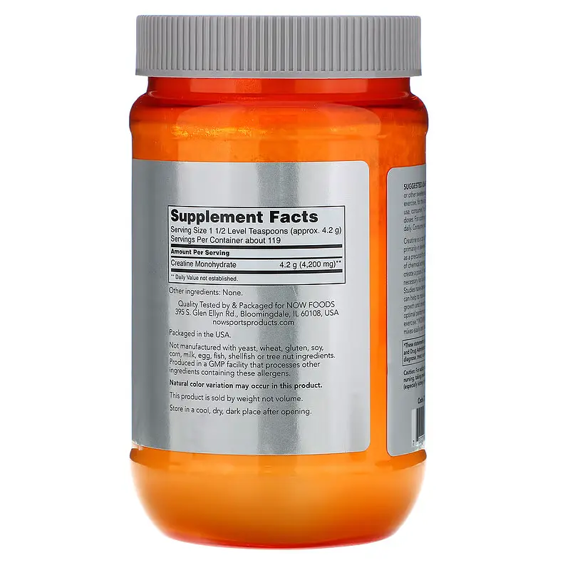 Мікронізований Моногідрат Креатин Now Sportsу Creatine Monohydrate - 500 г - фото 2