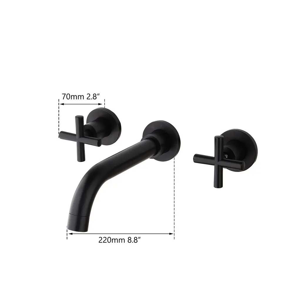 Смеситель для умывальника скрытого монтажа Wezer VAL10-10-BLACK, нержавеющая сталь, черный, Черный матовый - фото 2