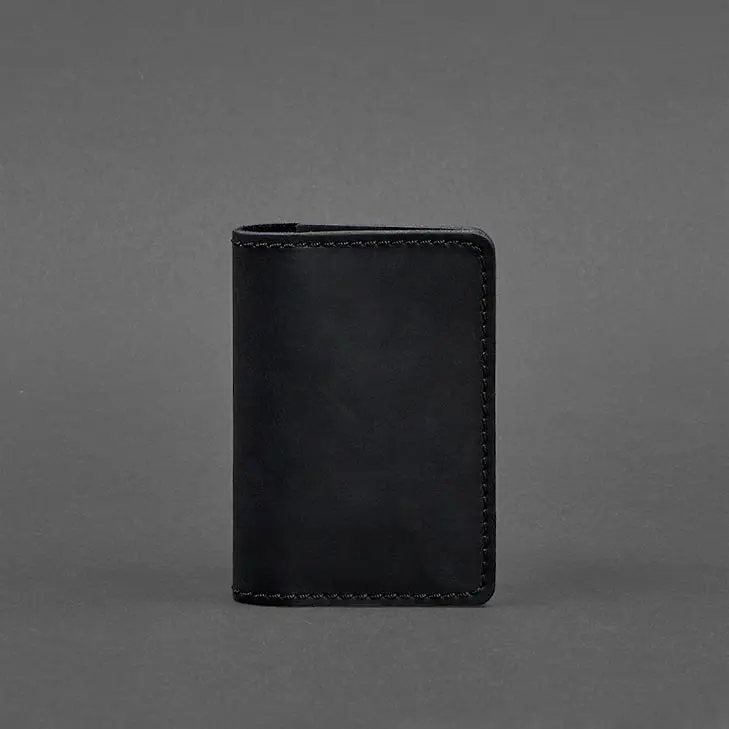 Кожаный кард-кейс (визитница) 6.0 черный Crazy Horse - фото 5