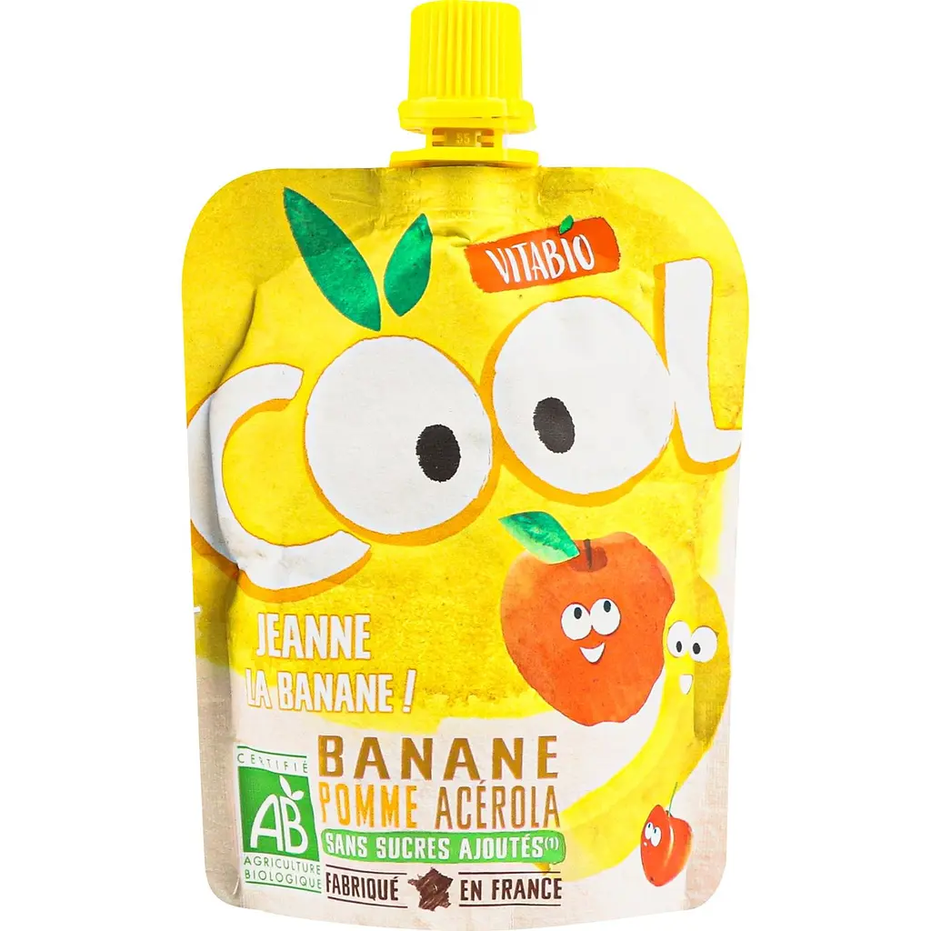 Набір: Органічне пюре Vitabio Cool Fruits з яблуком та бананом 180 г (90 г x 2 шт.) - фото 2