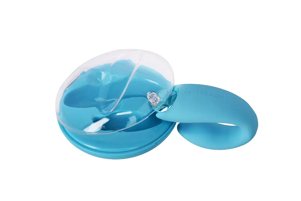 Вібратор для пар FairyGasm PleasureBerry blue, зарядний кейс, пульт ДК - фото 5