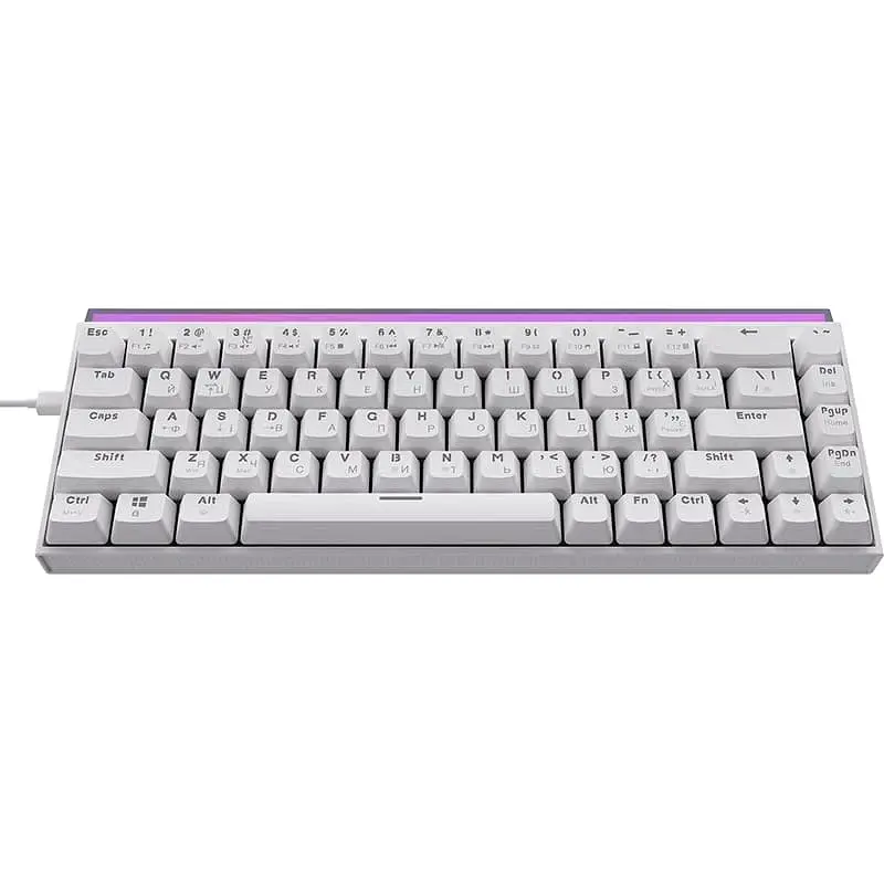 Клавіатура USB Ajazz NK68 Red Switch White (NK68-R-W) UA