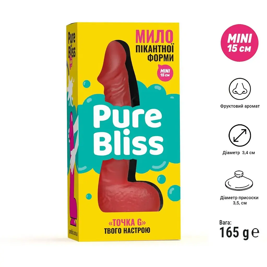Крафтове мило-член із присоскою Pure Bliss Mini Red - фото 6