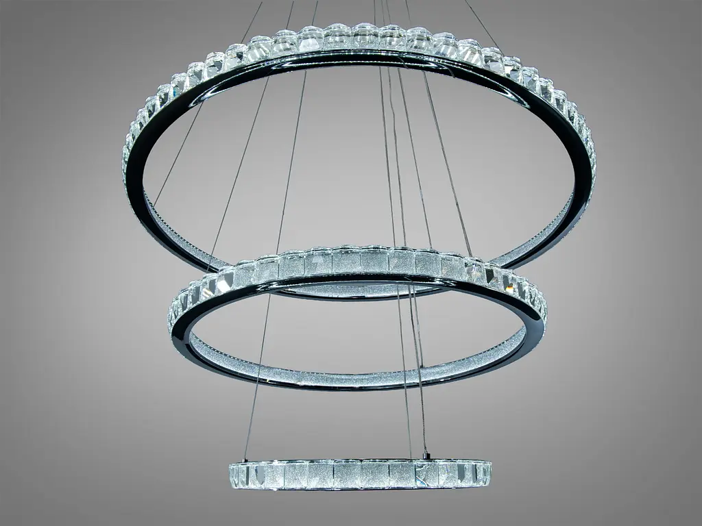 Подвесная LED люстра кольца белая 220 Вт 38-40 м² - фото 2