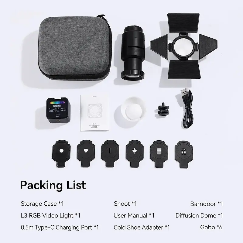 Відеосвітло Ulanzi Vijim L3 RGB COB Fill Light (UV-L052GBB1 L3 RGB) (L052GBB1) - фото 2