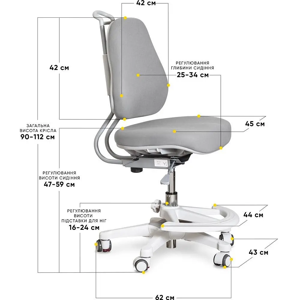 Детское кресло Evo-Kids Mio Ergo Lite Grey (Y-507 Lite G) - фото 2
