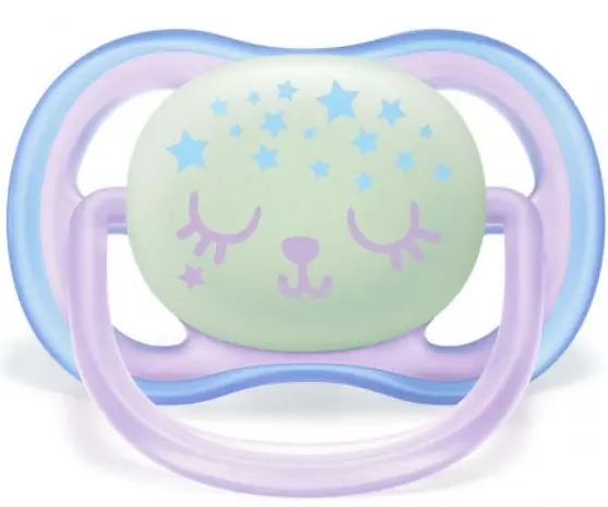 Пустушка Philips Avent Ultra Air Нічна, 0-6 міс, 2 шт. (SCF376/12) - фото 2