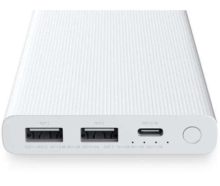 Внешний портативный аккумулятор ZMI 10000mAh 18W (JD810) белый - фото 2