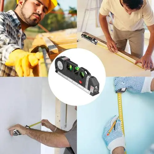 Лазерний рівень із вбудованою рулеткою нівелір Fixit Laser Level PR0 3 + Вимірювальний інструмент Wolfcraft Irregular Ruler - фото 5