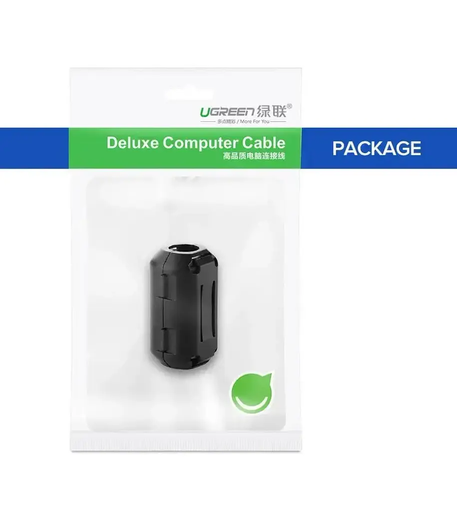 Ферритовий фільтр на кабель кільце знімне Ugreen подавлювач шуму із затискачем 7.3mm 1 шт Black (20306/ZJ301) - фото 7