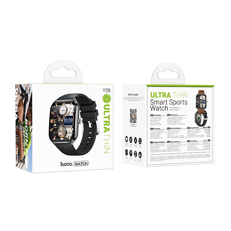 Смарт-часы Hoco Y28 AMOLED 49mm 200 mAh IP67 Smart sports watch (call version) черный - фото 2