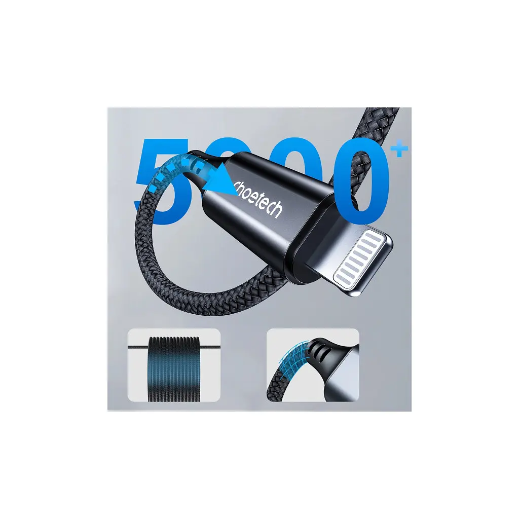 Кабель мультимедійний Choetech Lightning - 3.5 mm M чорний 2 м (AUX009) - фото 4