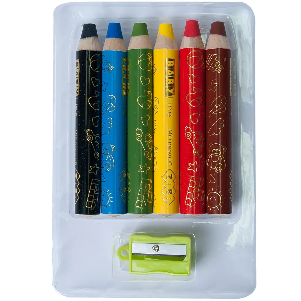 Олівці кольорові 3 в 1 ZiBi Super Jumbo Baby Line з точилкою 6 шт. (ZB.2453) - фото 3