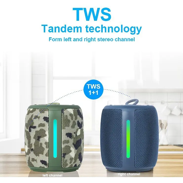 Портативна колонка ретро Kisonli Q17 Bluetooth 1800 mAh 8 Вт Camouflage - фото 4