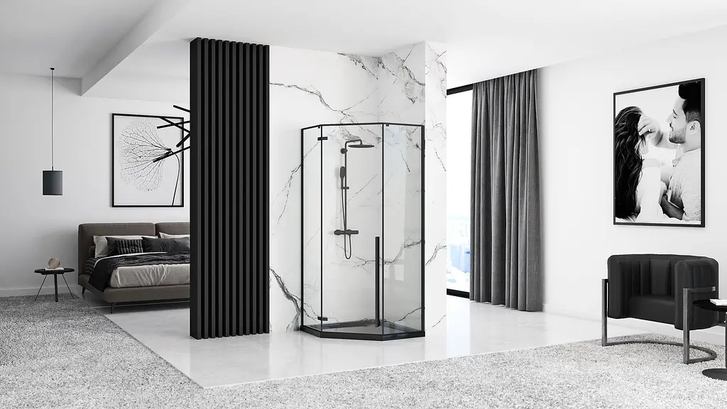 Душовий піддон Rea Diamond black 90x90 REA-K8543, Чорний - фото 4