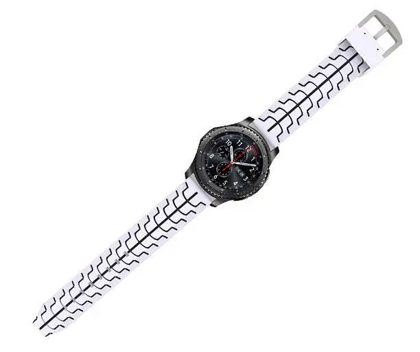 Силиконовый ремешок Primo Splint для часов Huawei Watch GT 2/GT Active 46 мм White Black - фото 3
