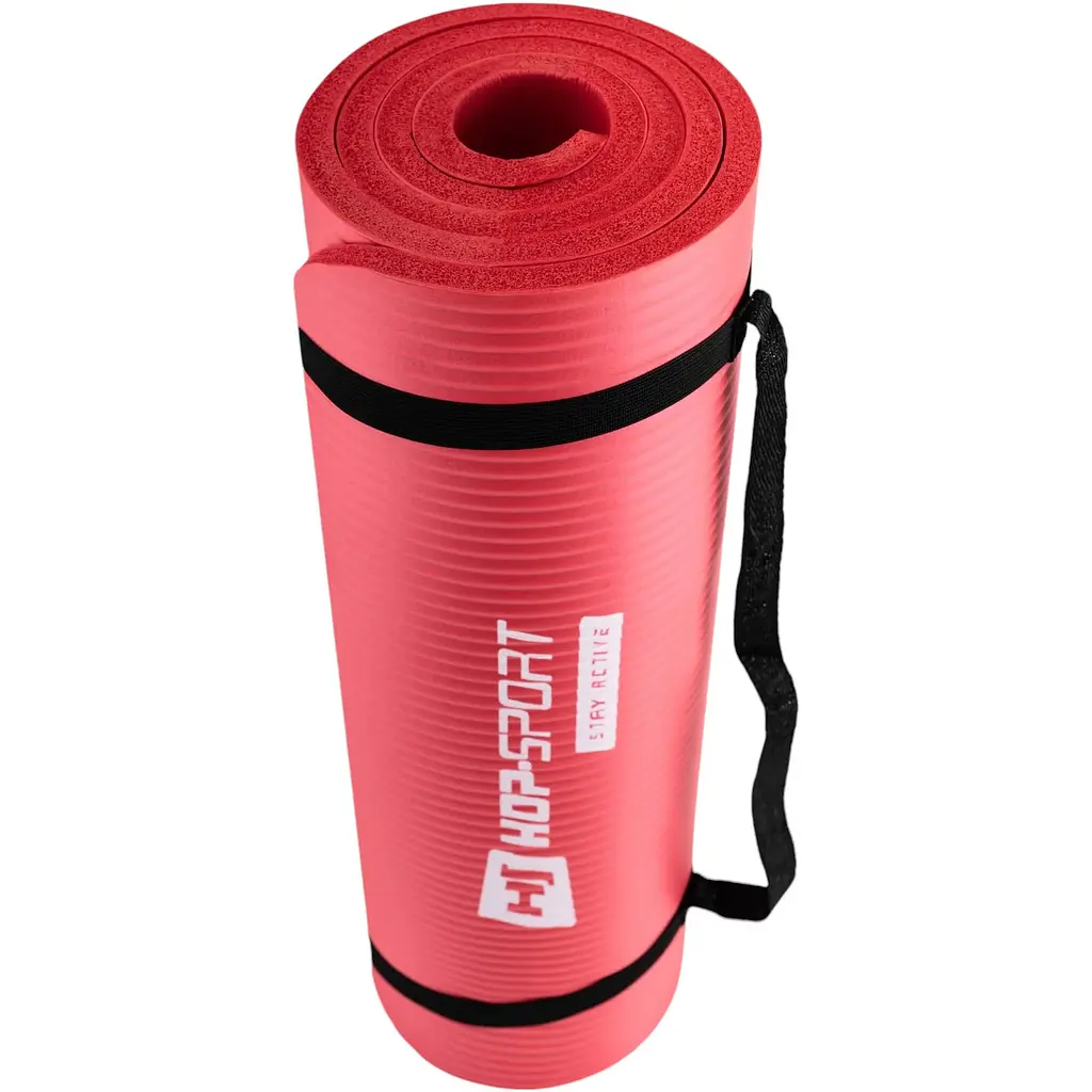 Мат для фитнеса и йоги с отверстиями Hop-Sport HS-N015GM 1.5 см красный - фото 8