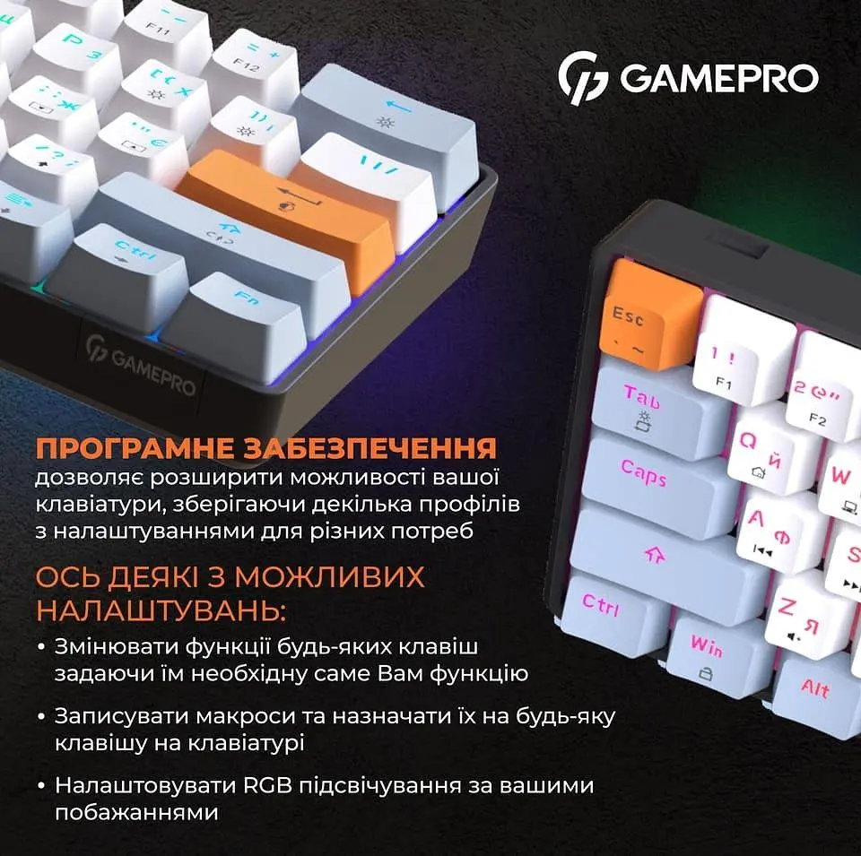 Клавіатура GamePro MK130R Outemu Red Hot-Swap RGB USB (MK130R) - фото 14