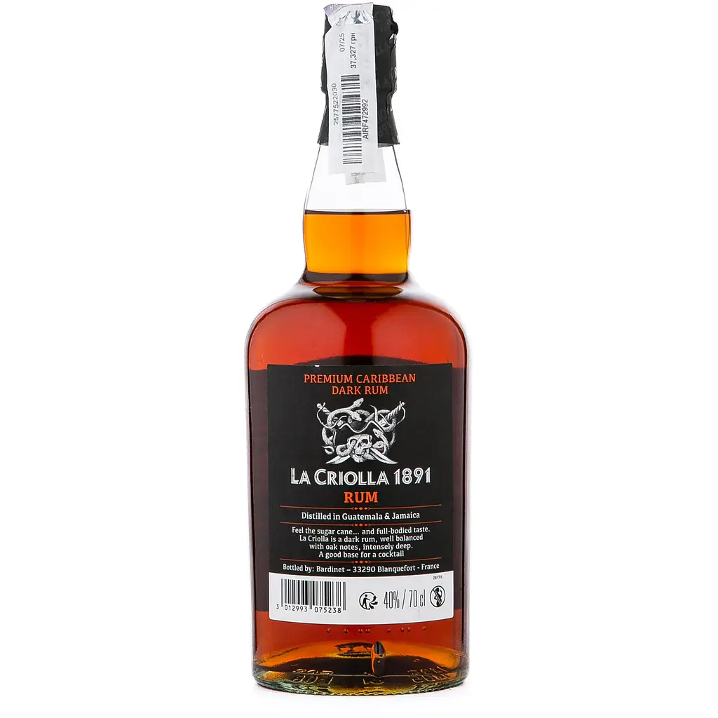 Ром Bardinet La Criolla 1891 Caribbean Dark 40% 0.7л - фото 2