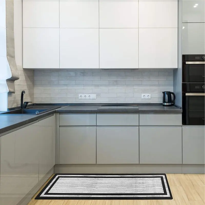 Килимок кухонний Lovely Svi - м'який з ефектом пам'яті антиковзкі - 44x150x 1 см Сіра окантовка (181223) - фото 4