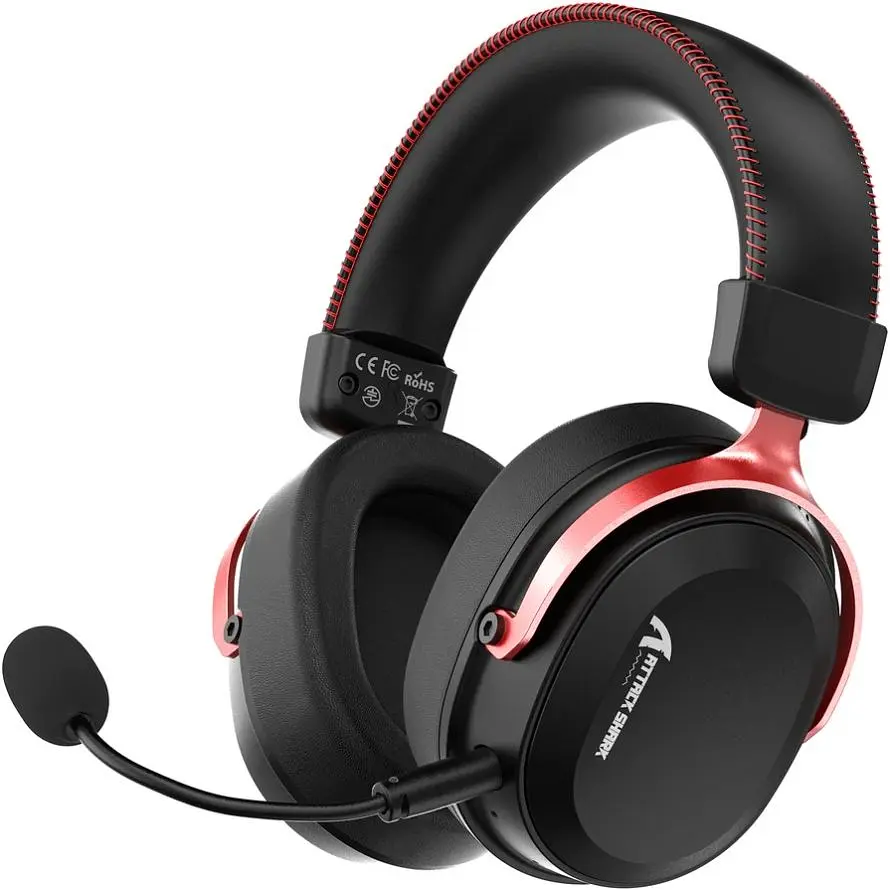 Ігрова гарнітура Attack Shark L30PRO Wireless,2.4GHz/Bluetooth/3.5mm AUX/AUX-to-Type-C,Black and Red (L30PROBR_AS)