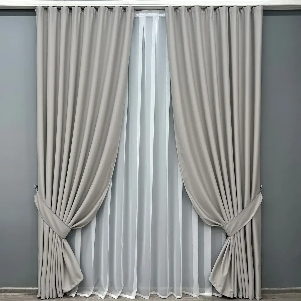 Комплект штор VR-Textil шеніл 2 шт 150x270 см попелястий (1690ш) - фото 2