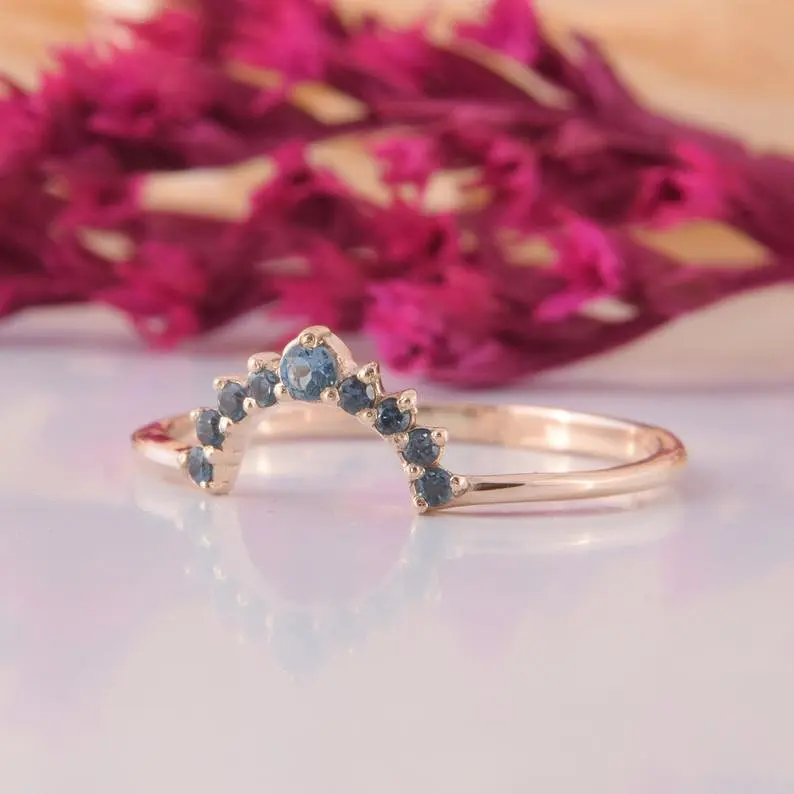Каблучка з червоного золота з топазами London Blue 16.5 K-0049 - фото 5