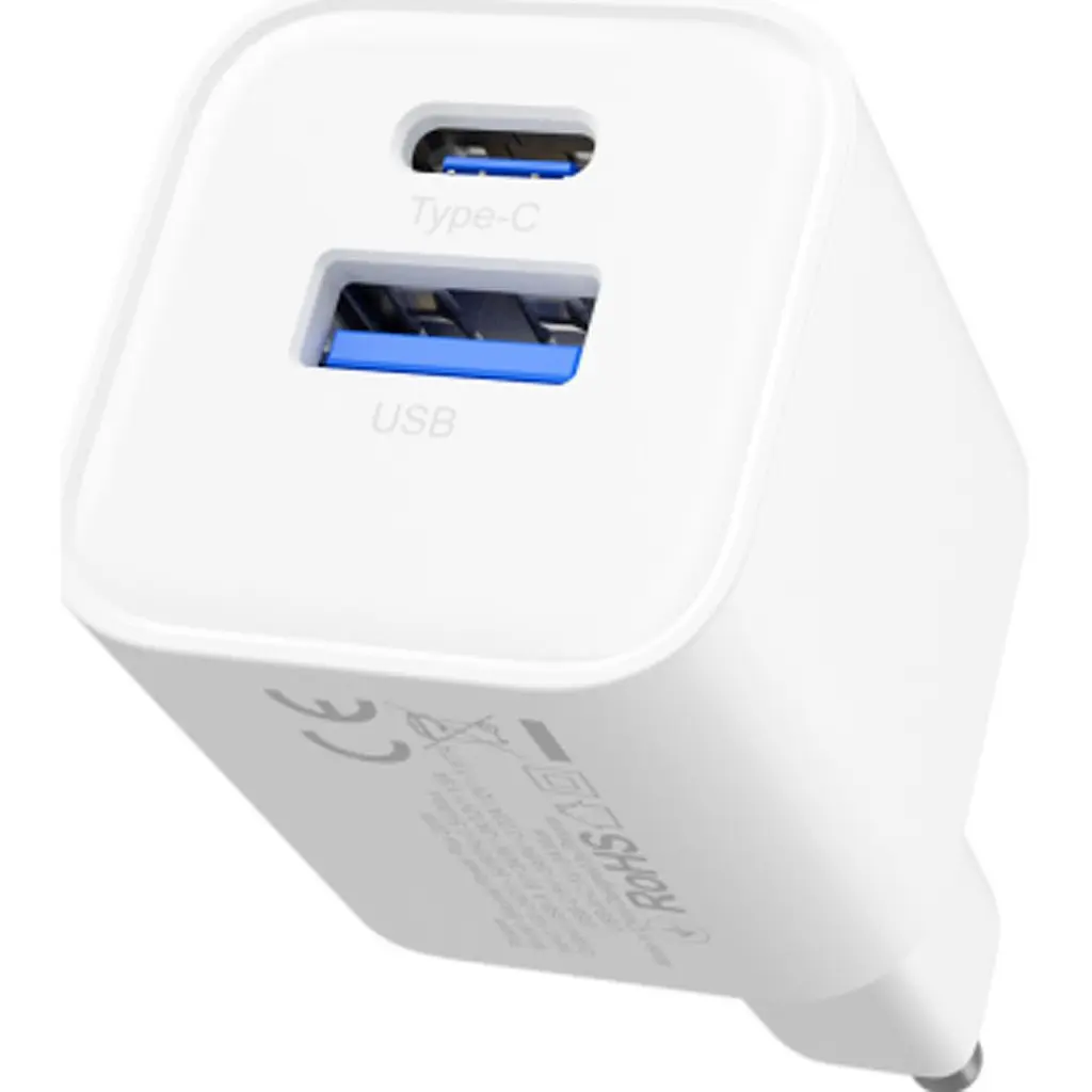 Мережевий зарядний пристрій Proove Silicone Power Plus 20W USB-C/USB-A White (WCSP2011002) [130278] - фото 3