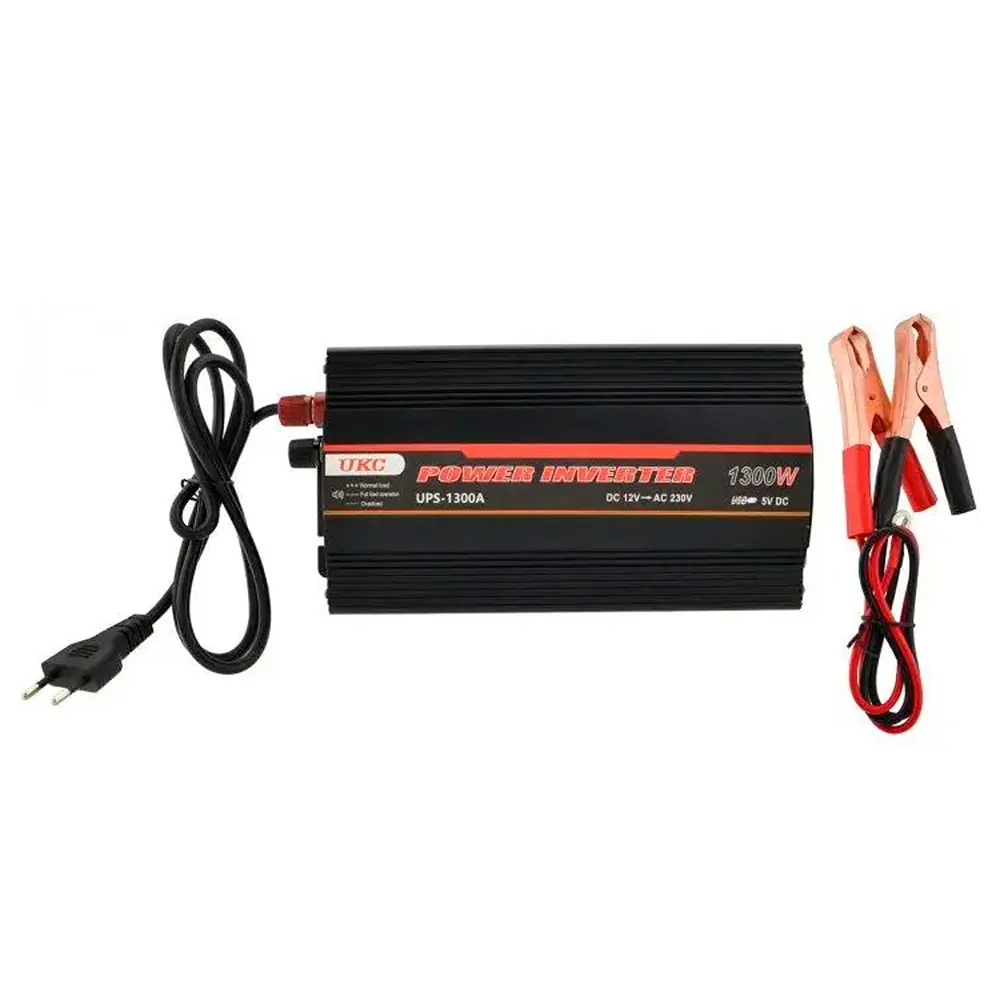 Інвертор напруги UKC 1300ВА(650Вт)+CHARGE 10A, 12/220V approximated, 1 універсальна розетка, Box - фото 3