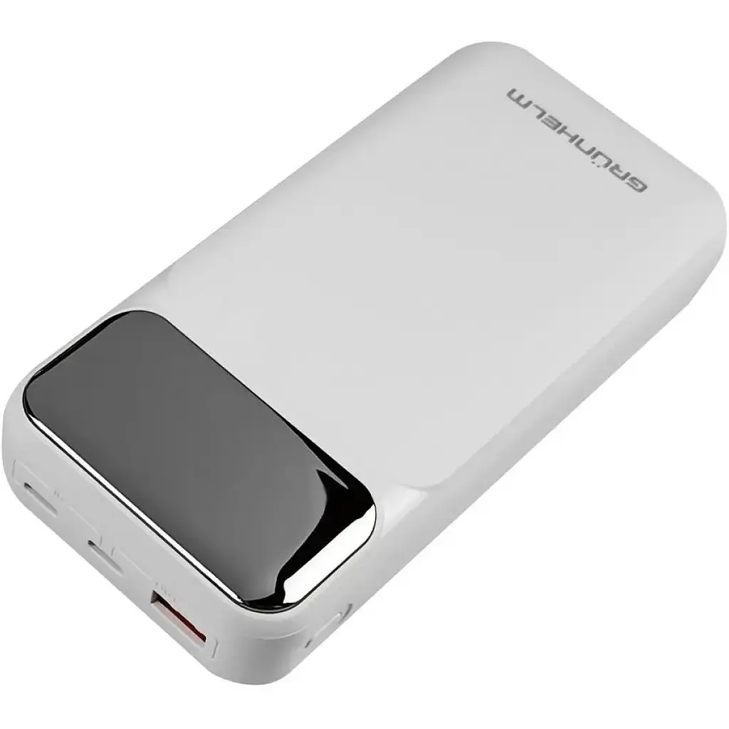 Портативная батарея Grunhelm GP-20WQC Power Bank 20.000 mAh белая (137529) - фото 2