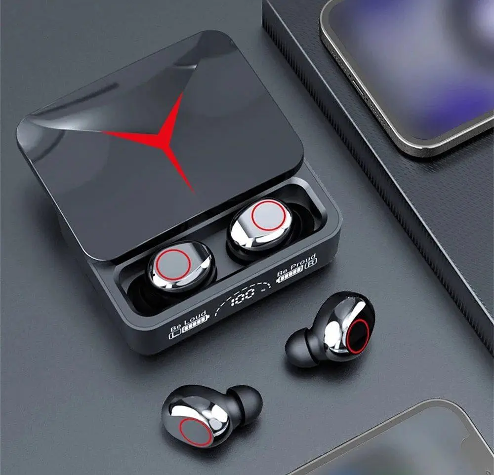 Беспроводные наушники TWS M90 с зарядным кейсом-павербанком и LED подсветкой Геймерские Bluetooth 5.3 наушники - фото 8