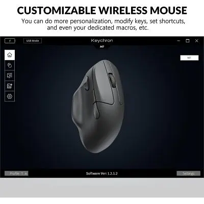 Комп'ютерна мишка Keychron M7 Wireless/Bluetooth/USB Black (M7-A1) - фото 2