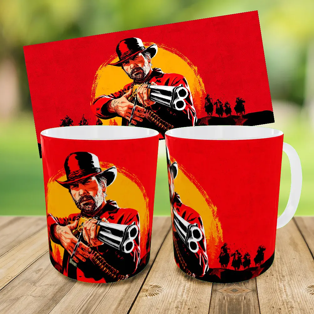 Набор детский "RDR" Red Dead Redemption 2 рюкзак 36х27см сумка-бананка, кружка с принтом для мальчика (01635) - фото 9