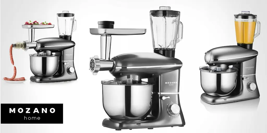 Професійний Кухонний Комбайн 3в1 Тістоміс Mozano Kitchen Machine 2300 Вт чаша 6,2л Silver КУЛІНАРНА КНИГА В ПОДАРОК - фото 10