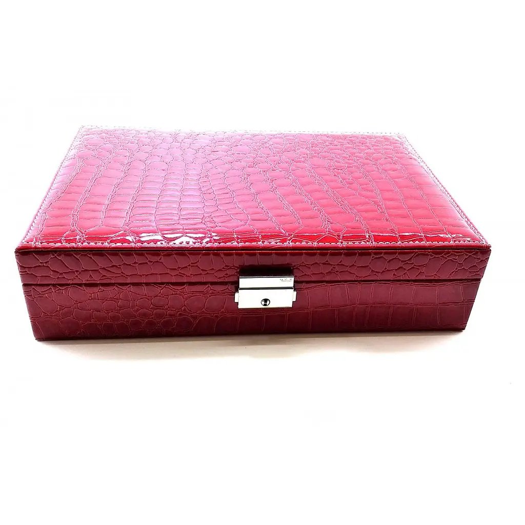 Скриня для біжутерії бордова 27.5х19х7 см (25768B) - фото 2